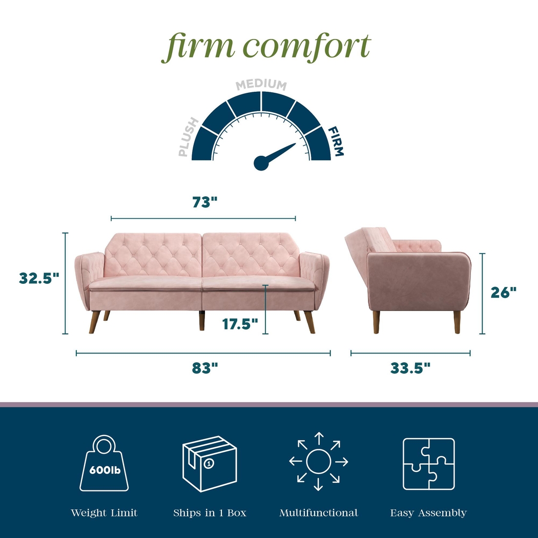 Telora II Pink Futon - Thumbnail - Image 8