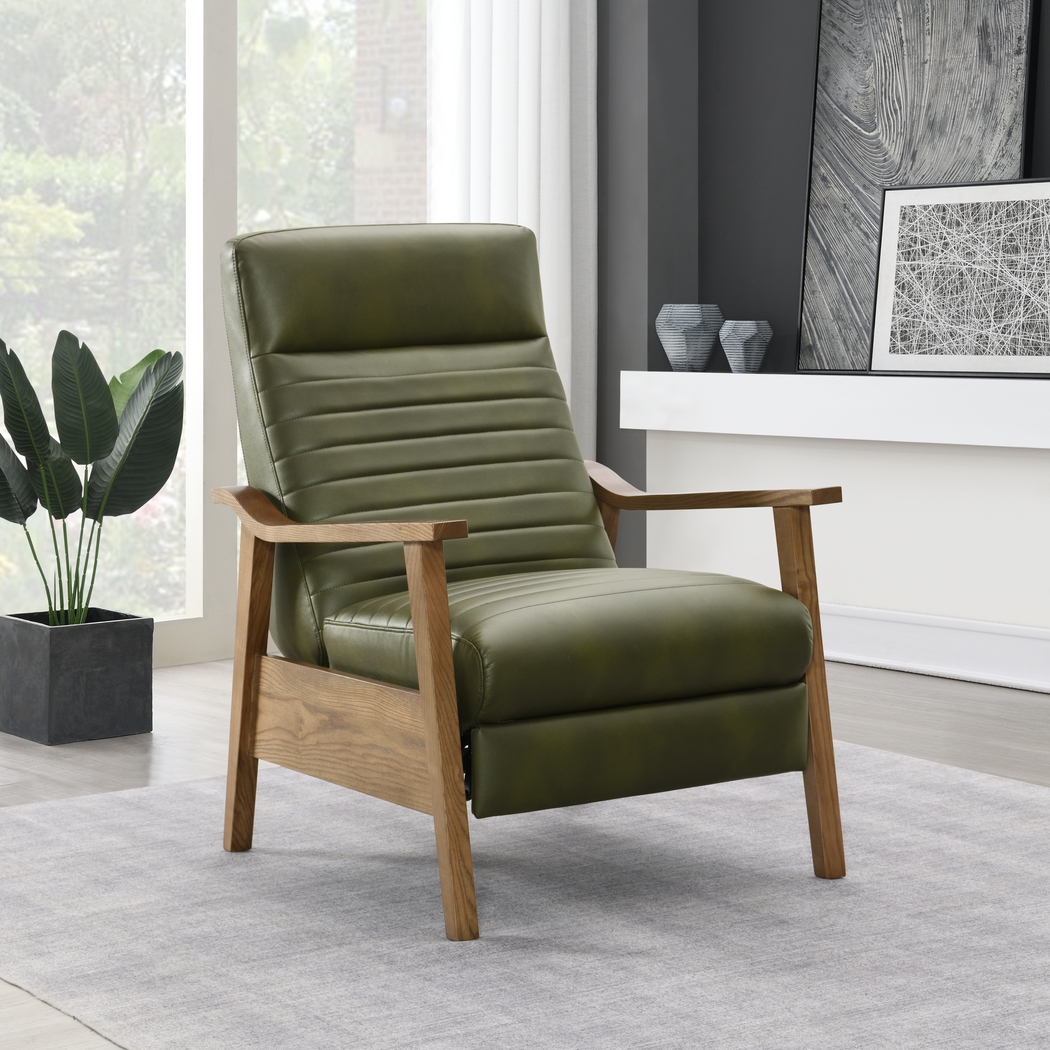 Temalini Green Push Back Recliner - Thumbnail - Image 2