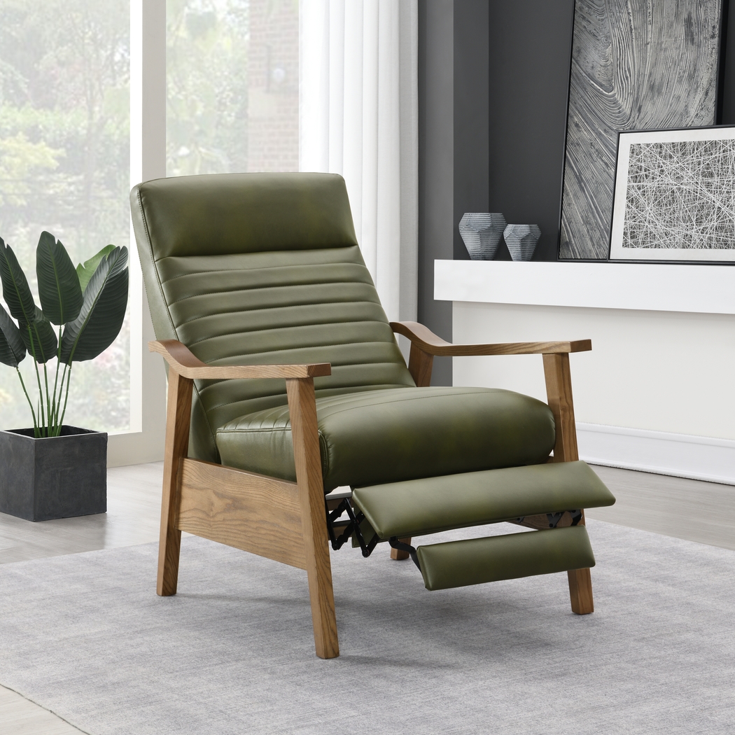 Temalini Green Push Back Recliner - Thumbnail - Image 3