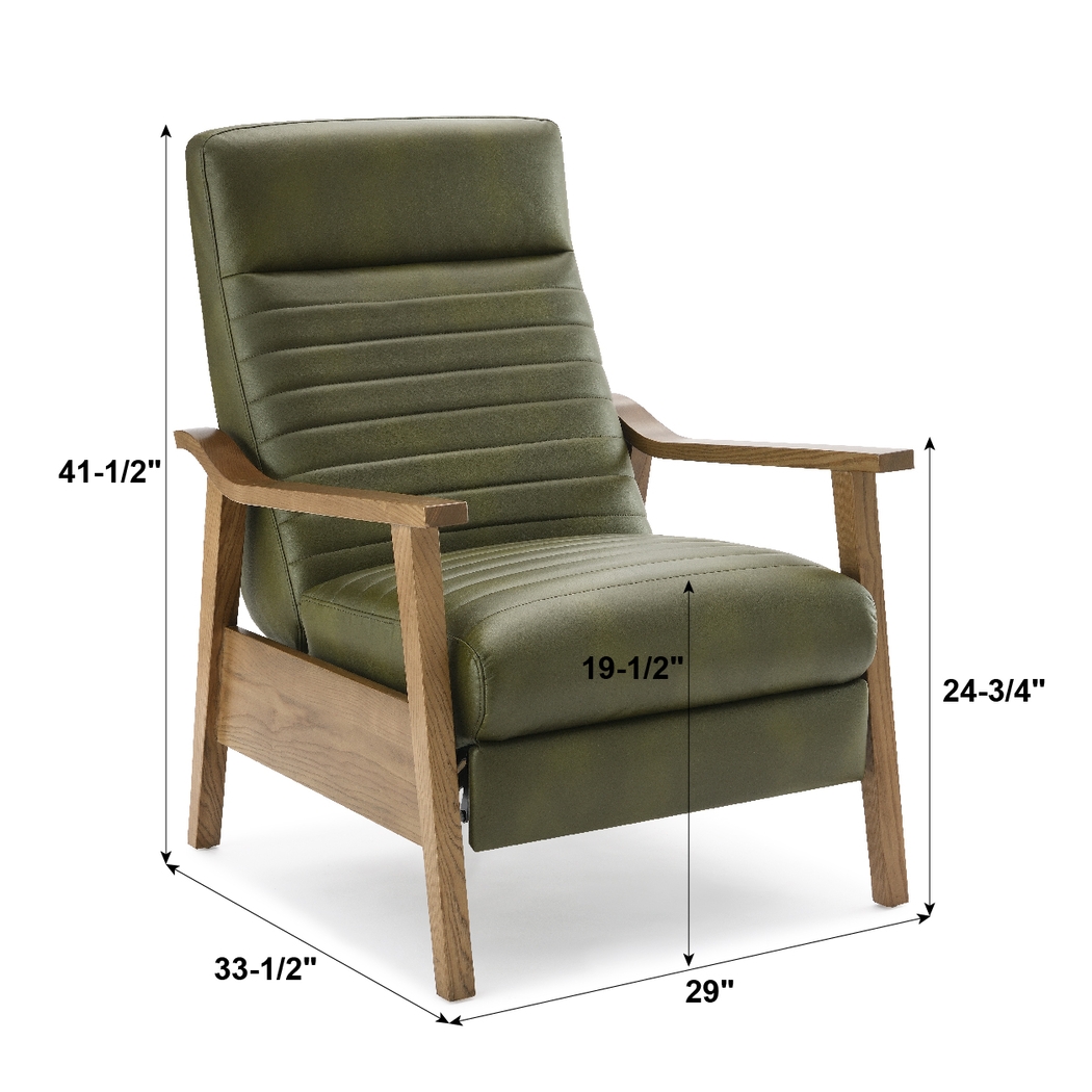 Temalini Green Push Back Recliner - Thumbnail - Image 4