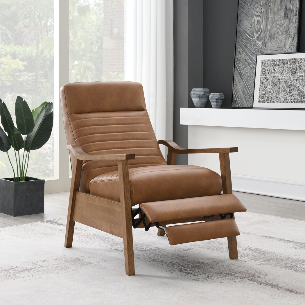 Temalini Light Brown Push Back Recliner - Thumbnail - Image 3