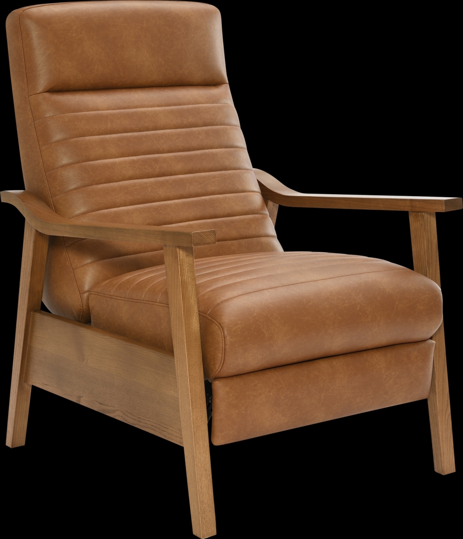 Temalini Light Brown Push Back Recliner - Thumbnail - Image 1