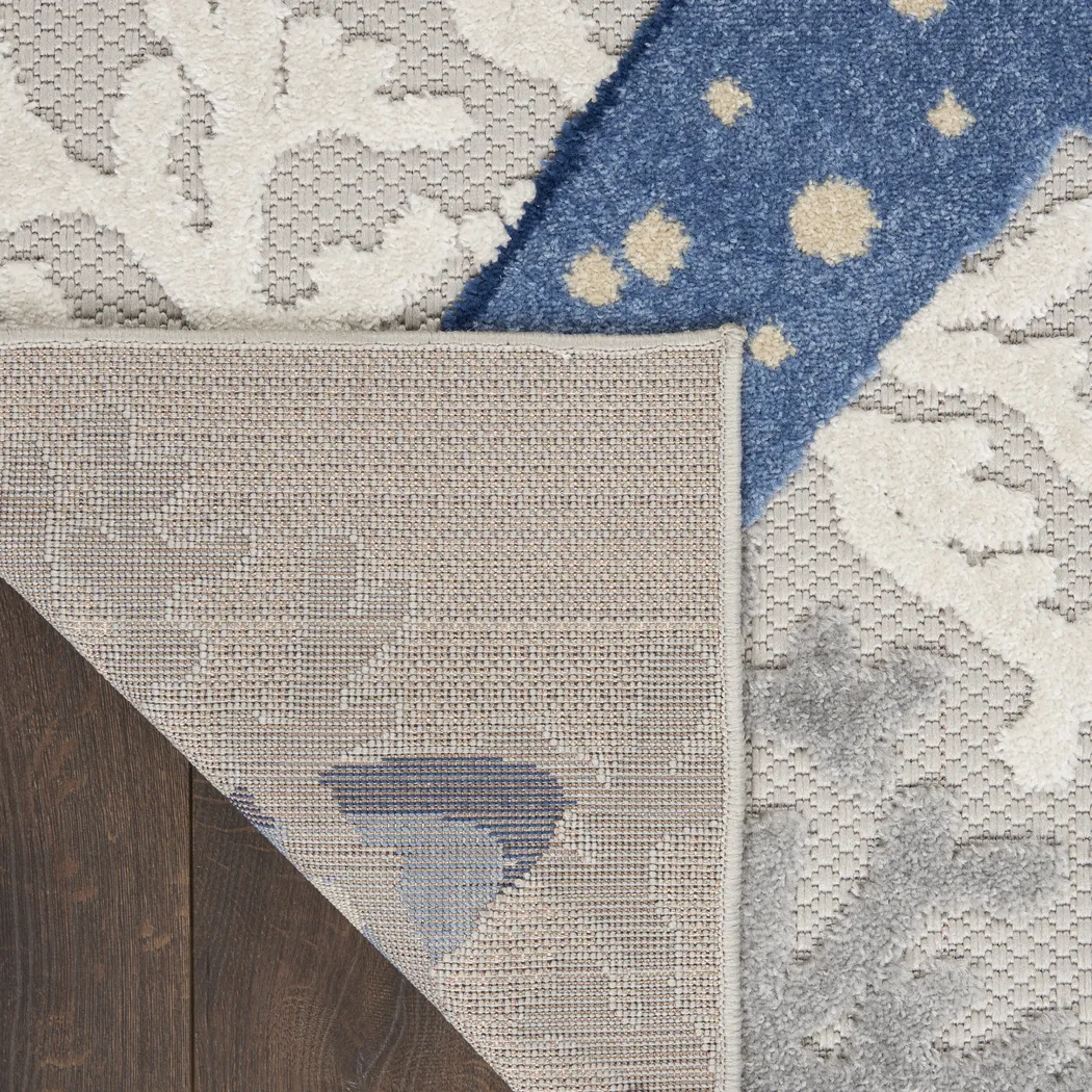 Tempany Blue/Gray 7'10 x 10'6 Indoor/Outdoor Rug - Thumbnail - Image 7