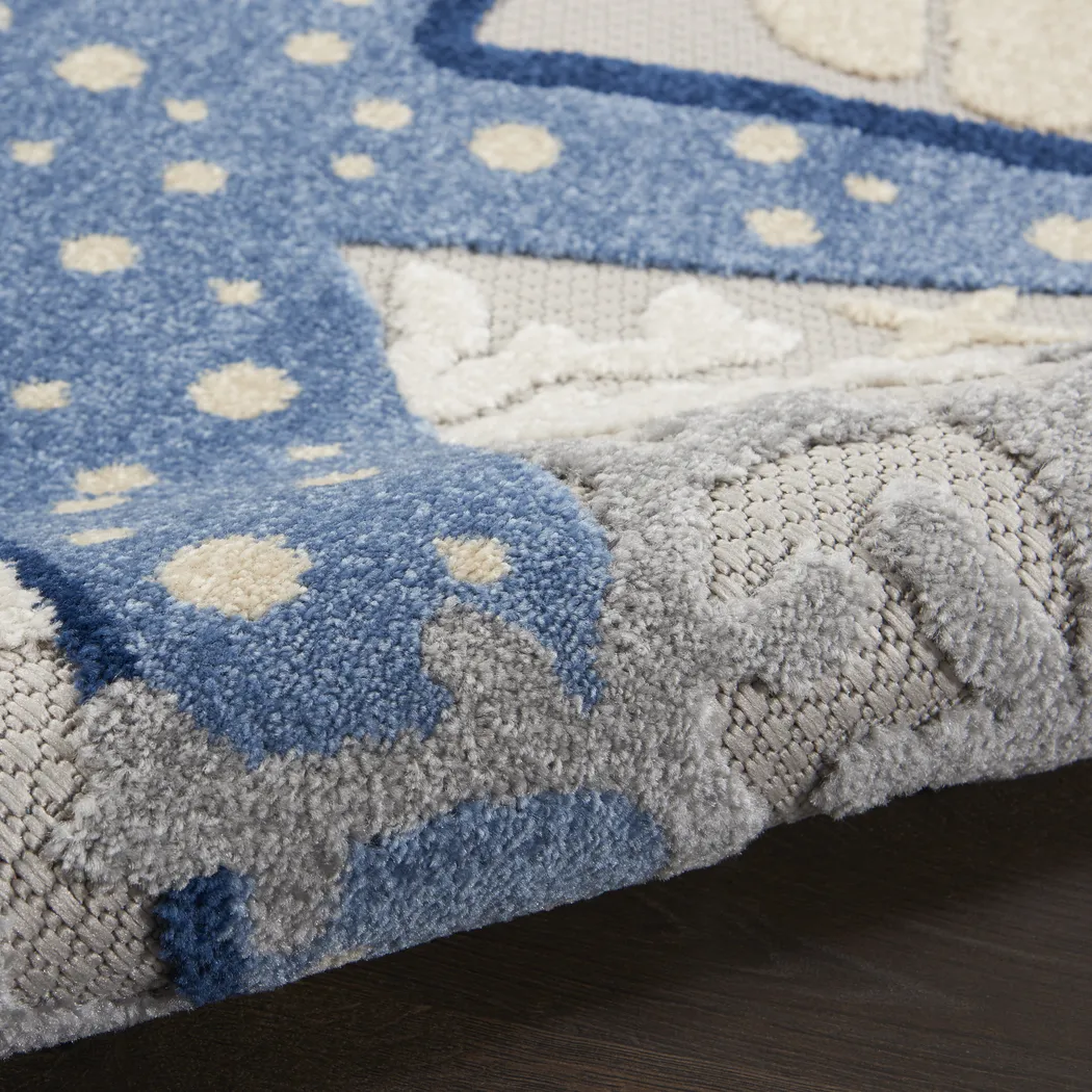 Tempany Blue/Gray 7'10 x 10'6 Indoor/Outdoor Rug - Thumbnail - Image 9