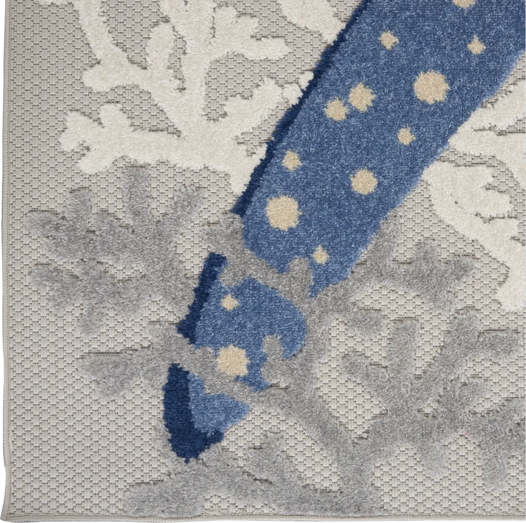 Tempany Blue/Gray 7'10 x 10'6 Indoor/Outdoor Rug - Thumbnail - Image 10