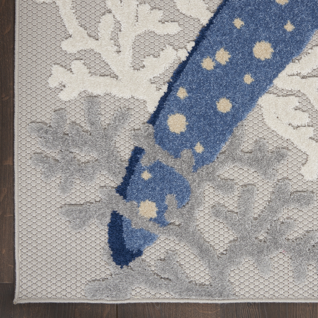 Tempany Blue/Gray 5'3 x 7'5 Indoor/Outdoor Rug - Thumbnail - Image 6