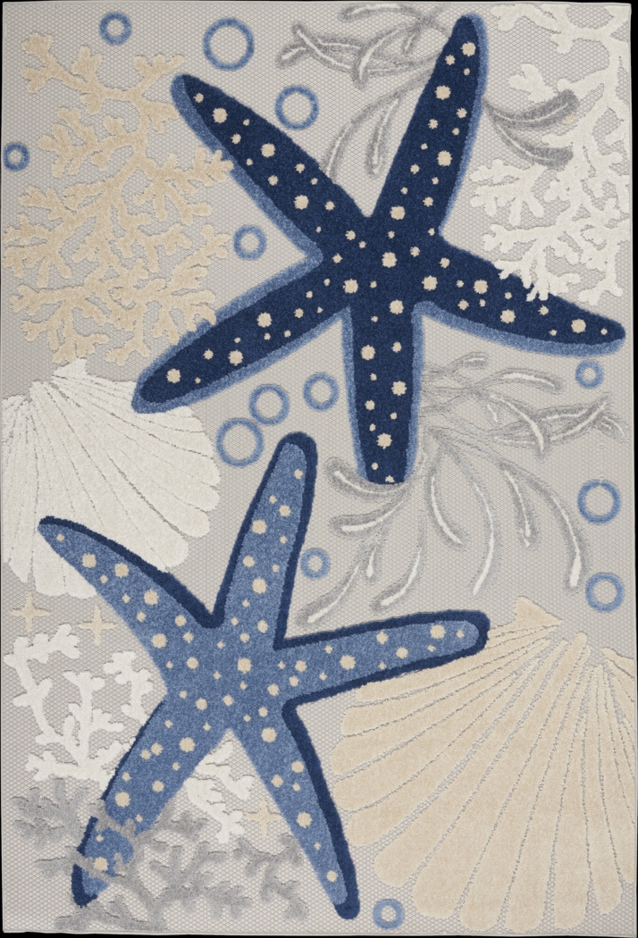 Tempany Blue/Gray 5'3 x 7'5 Indoor/Outdoor Rug - Thumbnail - Image 1