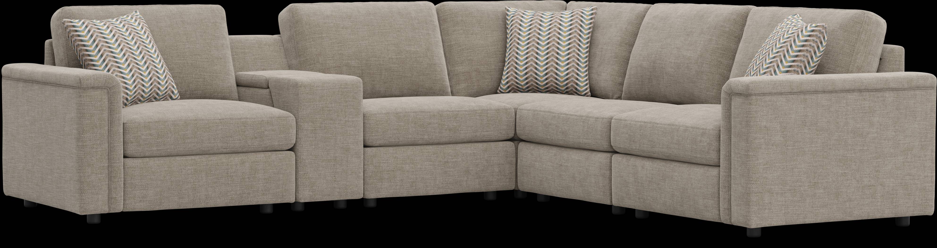 Beige 6 Pc Tempo Modular with Media Console - Thumbnail - Image 1