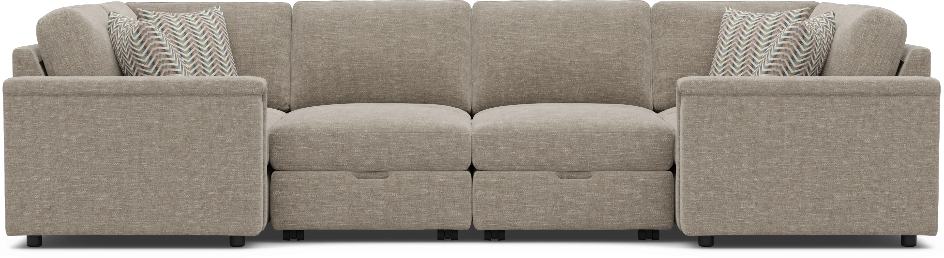 Tempo Modular Beige 8 Pc Sectional with Audio - Thumbnail - Image 3