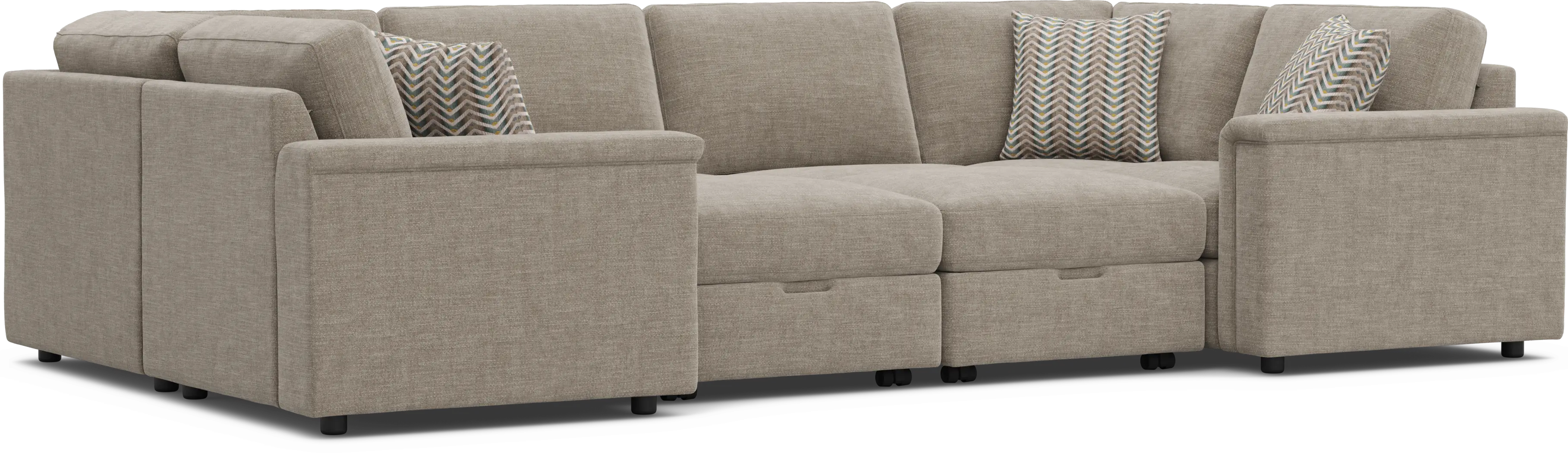 Tempo Modular Beige 8 Pc Sectional with Audio - Thumbnail - Image 1