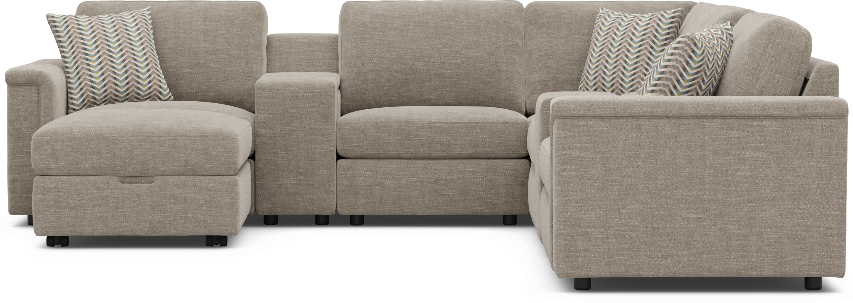 Tempo Modular Beige 8 Pc Sectional with Media Consoles - Thumbnail - Image 3