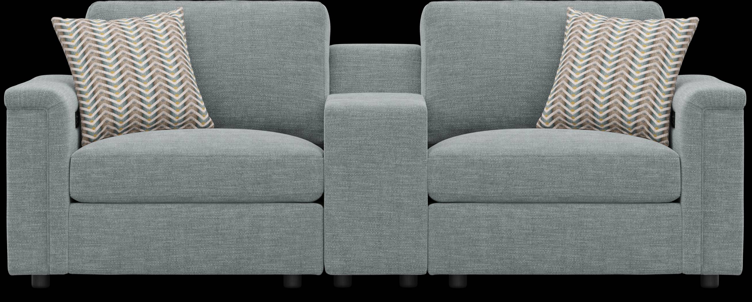 Tempo Modular Blue 3 Pc Sectional with Media Console - Thumbnail - Image 2