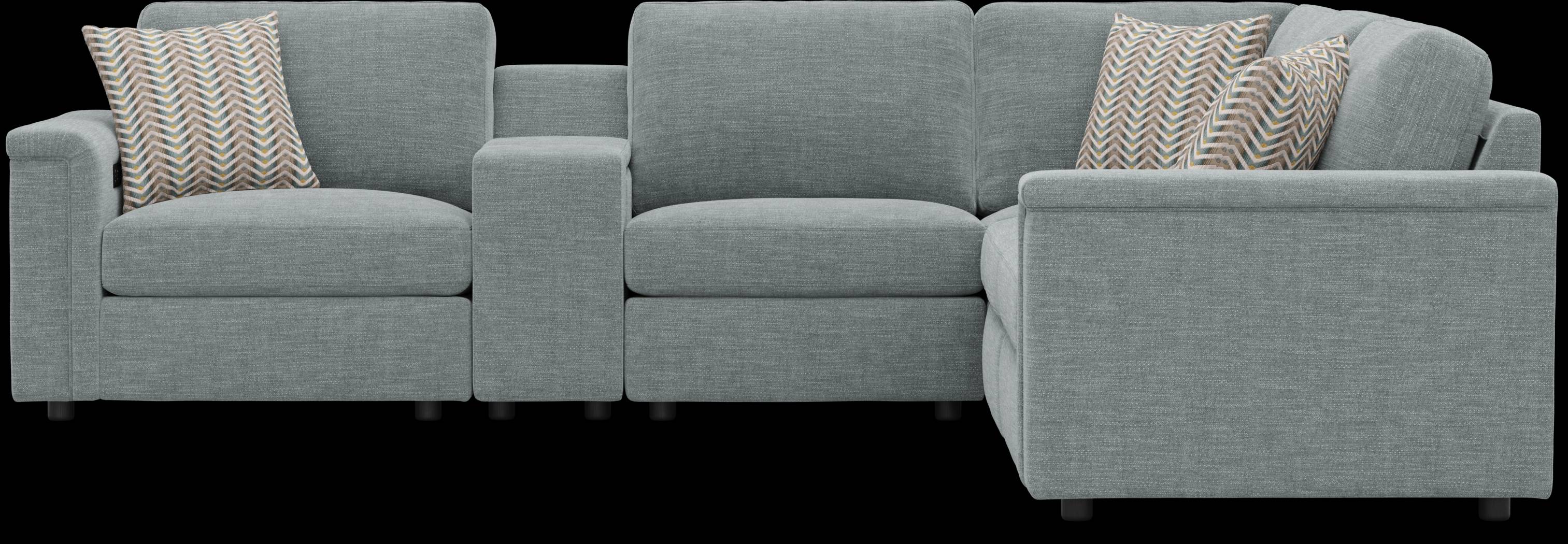 Blue 6 Pc Tempo Modular with Media Console - Thumbnail - Image 3