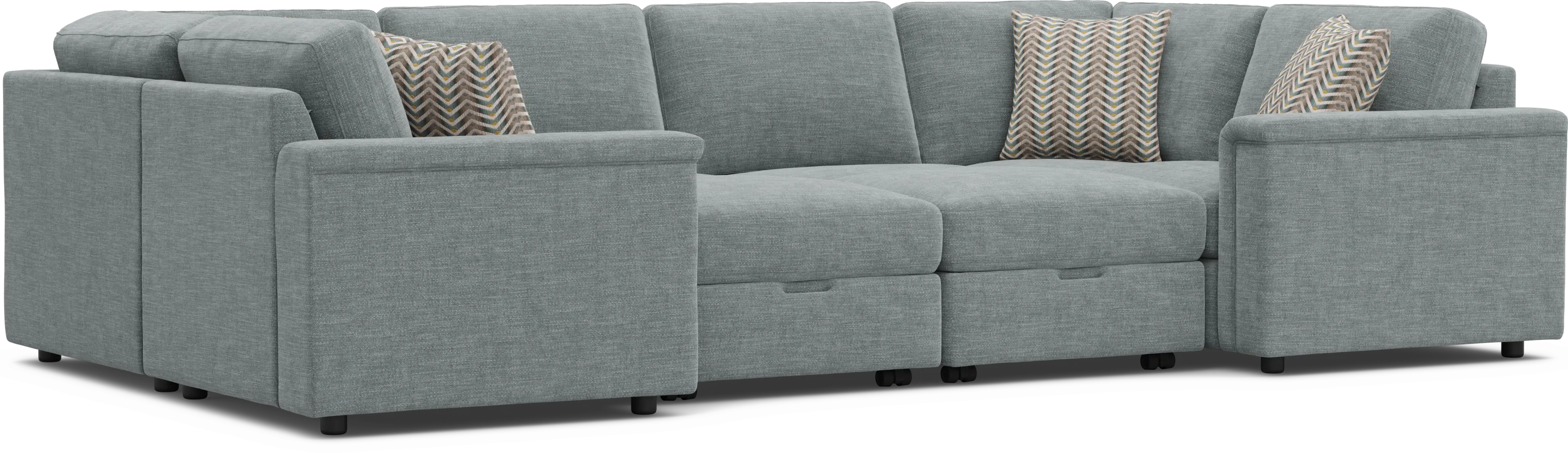 Tempo Modular Blue 8 Pc Sectional with Audio - Thumbnail - Image 1