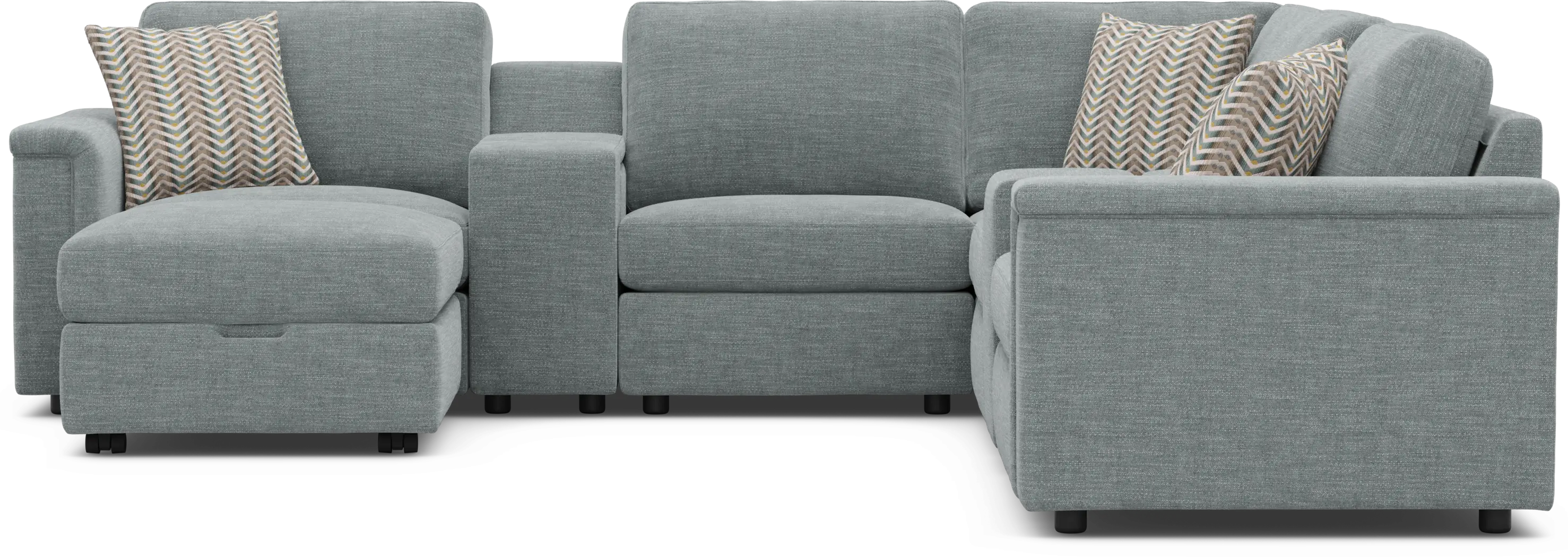 Tempo Modular Blue 8 Pc Sectional with Media Consoles - Thumbnail - Image 3