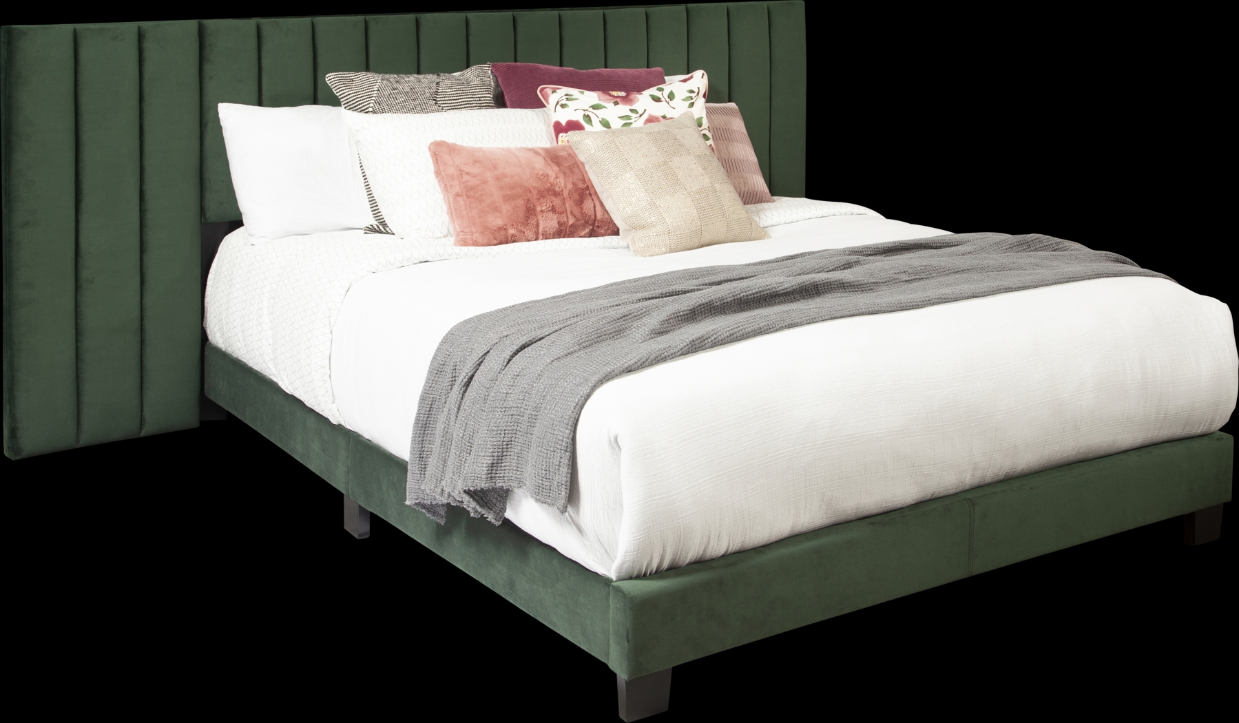 Tempsclair Green Queen Bed - Thumbnail - Image 1