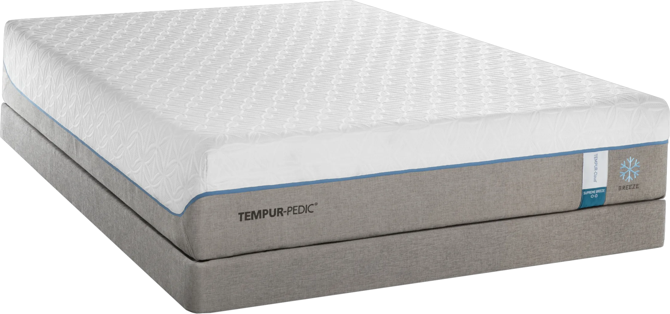 TEMPUR-Cloud Supreme Breeze Low Profile Queen Mattress Set - Thumbnail - Image 1