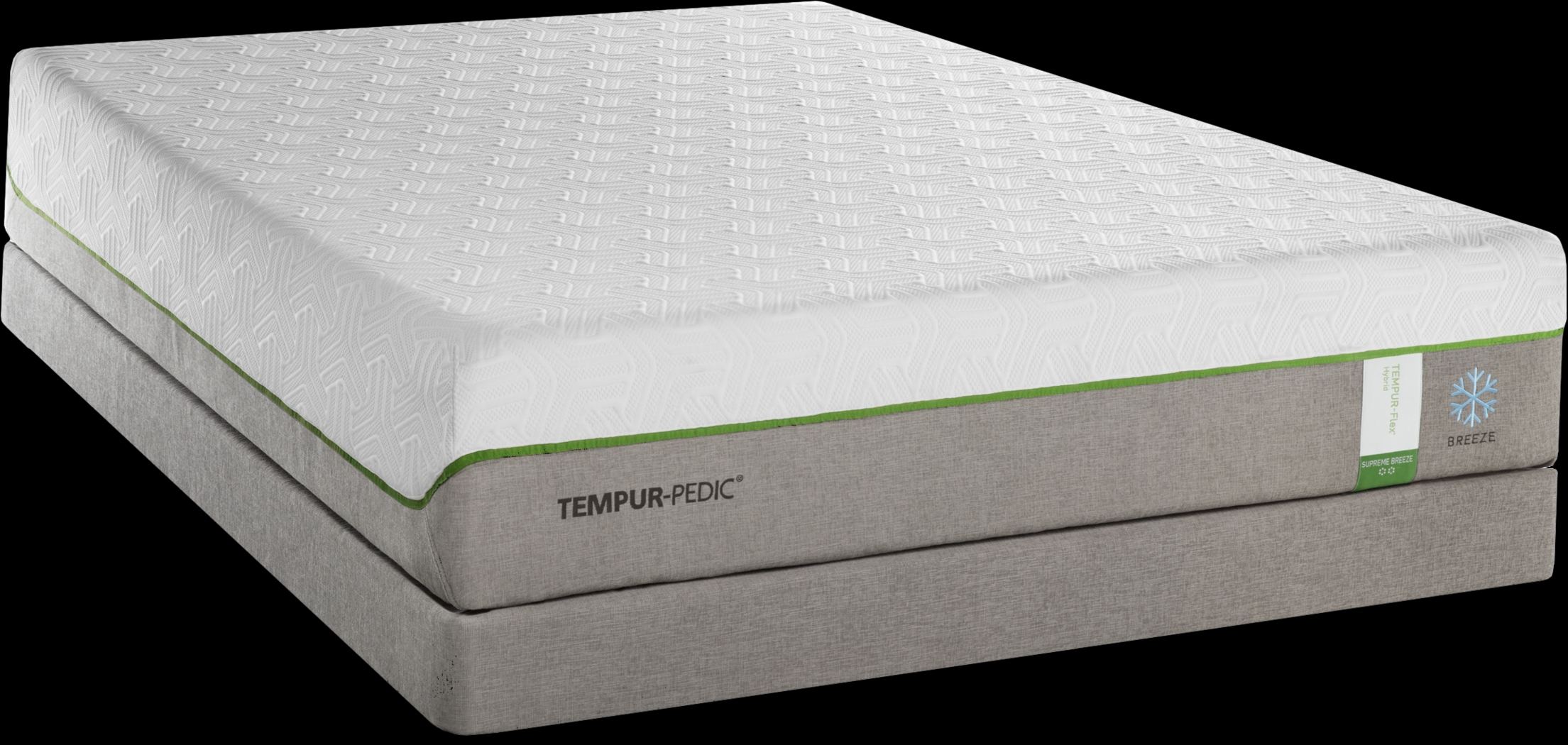 TEMPUR-Flex Supreme Breeze Low Profile King Mattress Set - Thumbnail - Image 1