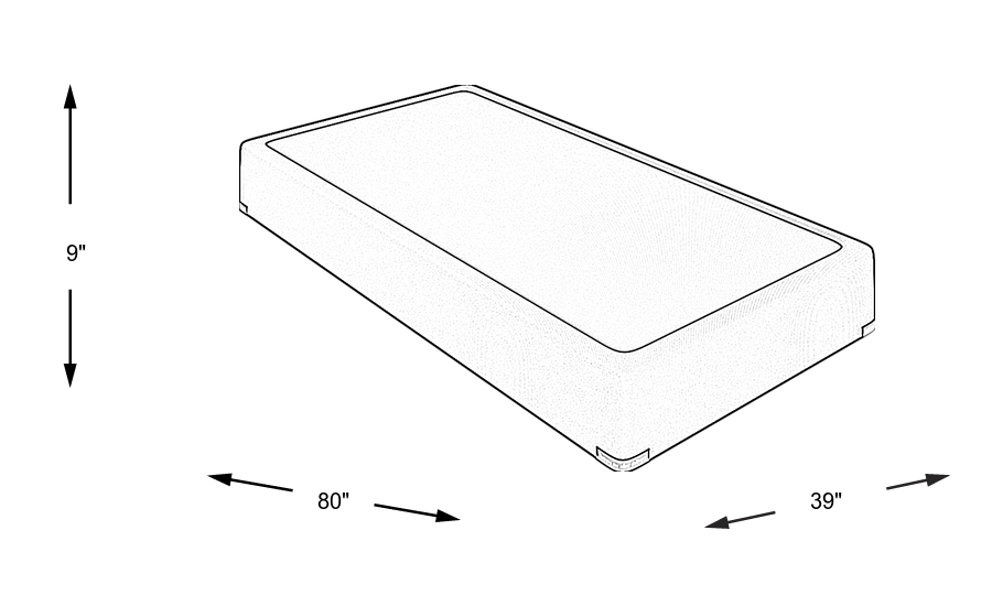 Dimension Image. Please refer to the Dimension Tab on this page for dimension details.