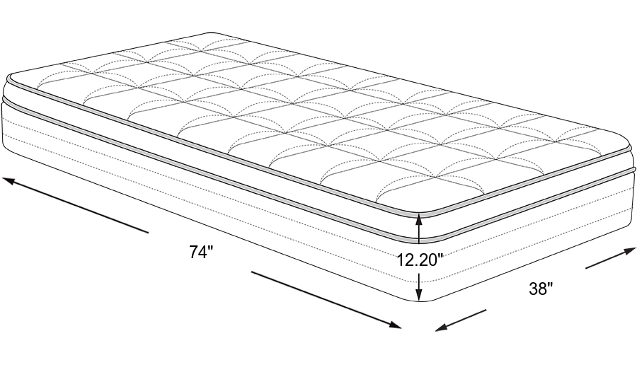 Dimension Image. Please refer to the Dimension Tab on this page for dimension details.