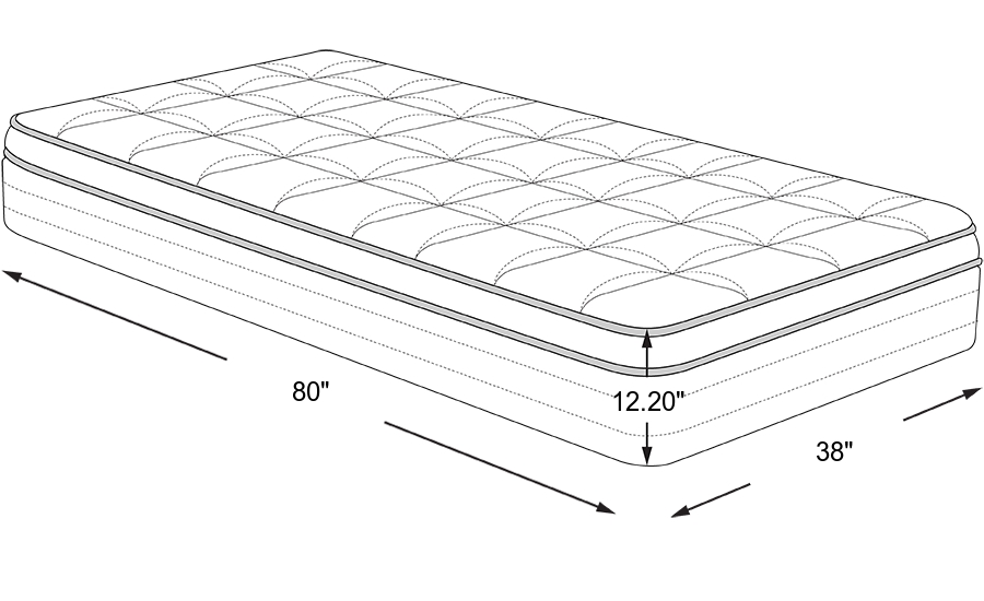 Dimension Image. Please refer to the Dimension Tab on this page for dimension details.
