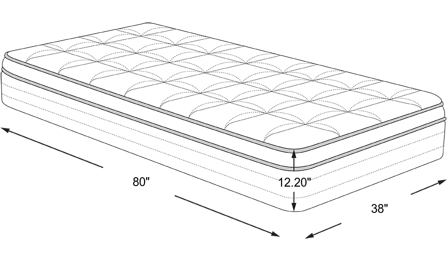 Dimension Image. Please refer to the Dimension Tab on this page for dimension details.