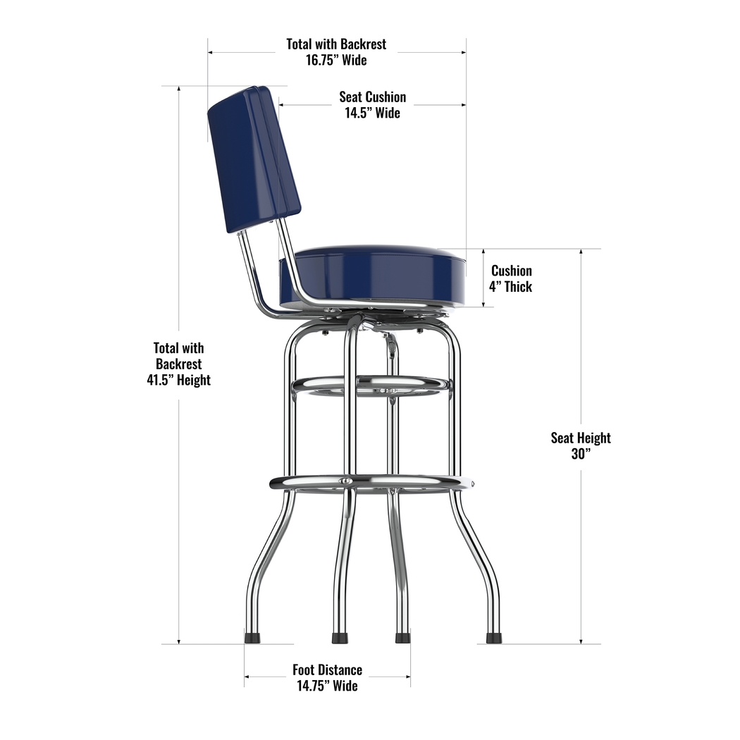 Tennessee Titans Blue Swivel Barstool with Back - Thumbnail - Image 4