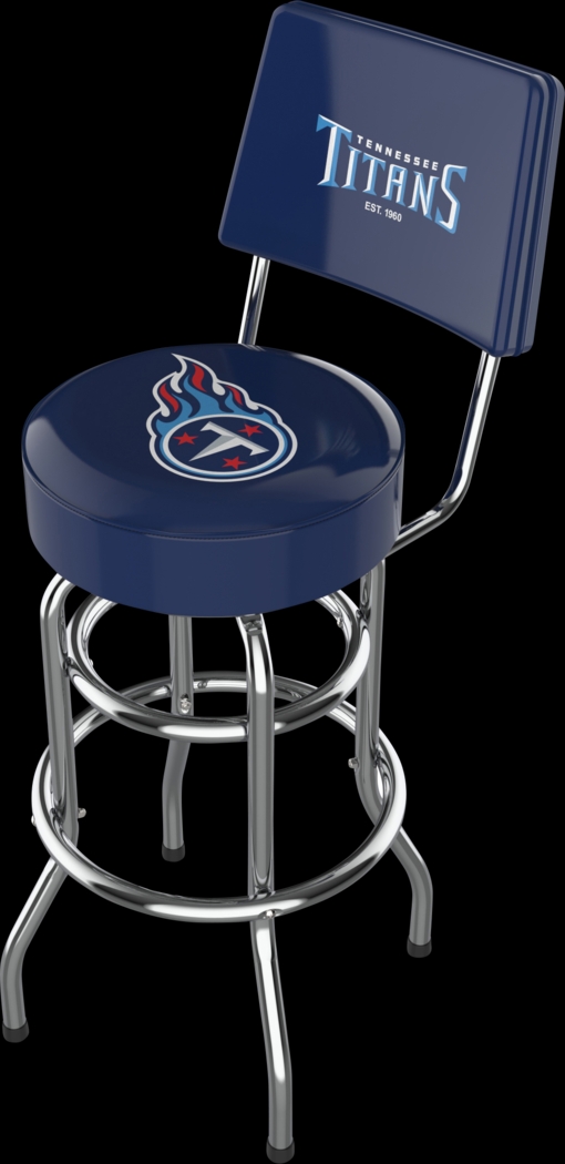 Tennessee Titans Blue Swivel Barstool with Back - Thumbnail - Image 1