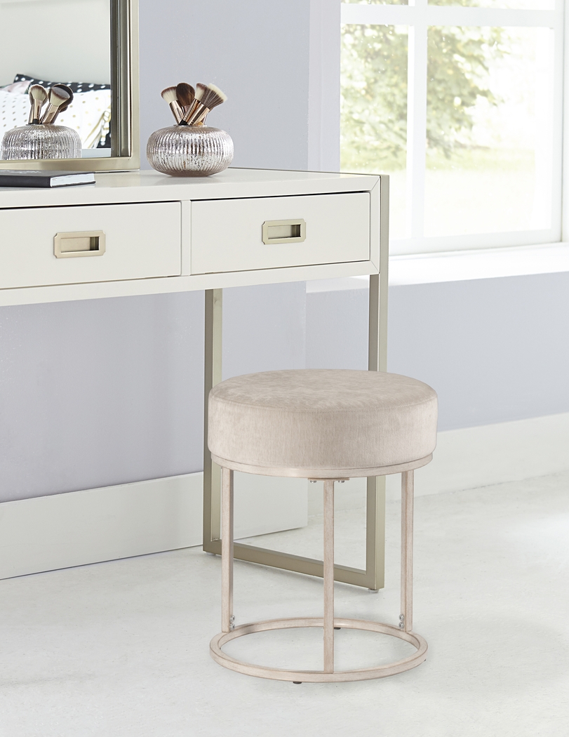 Tennyson White Vanity Stool - Thumbnail - Image 3