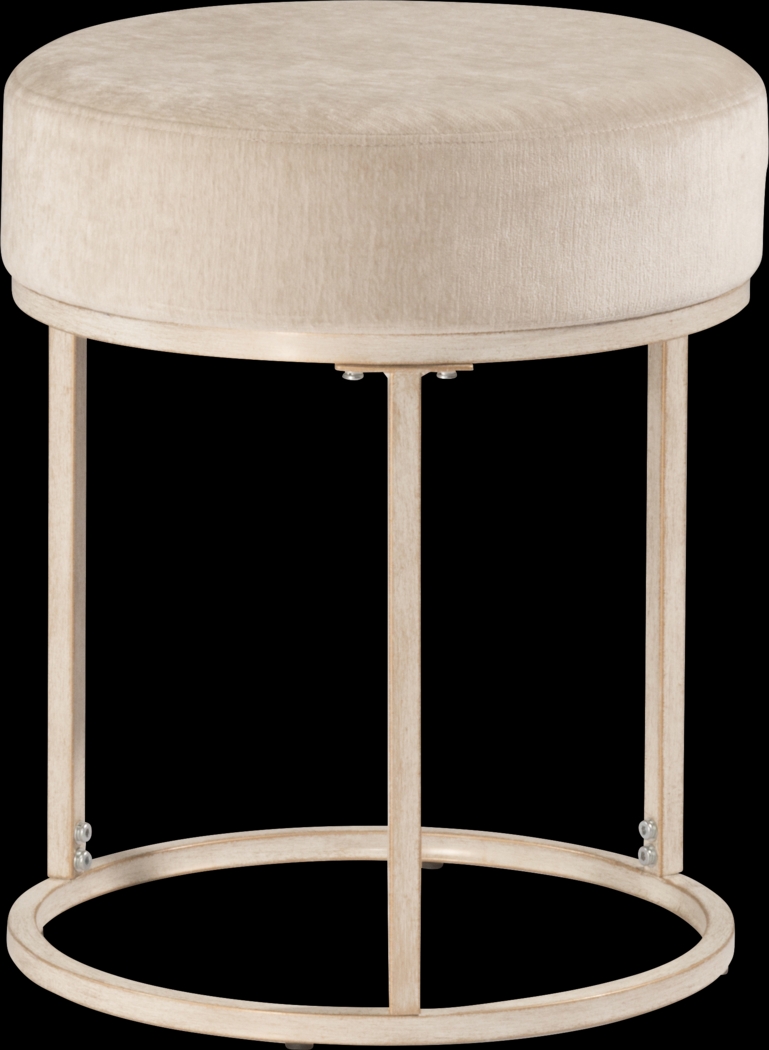Tennyson White Vanity Stool - Thumbnail - Image 1