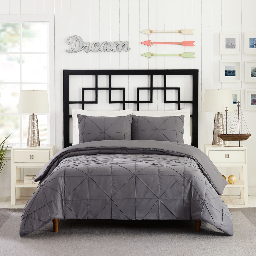 Tennystone Dark Gray Full/Queen 3 Pc Comforter Set - Thumbnail - Image 1