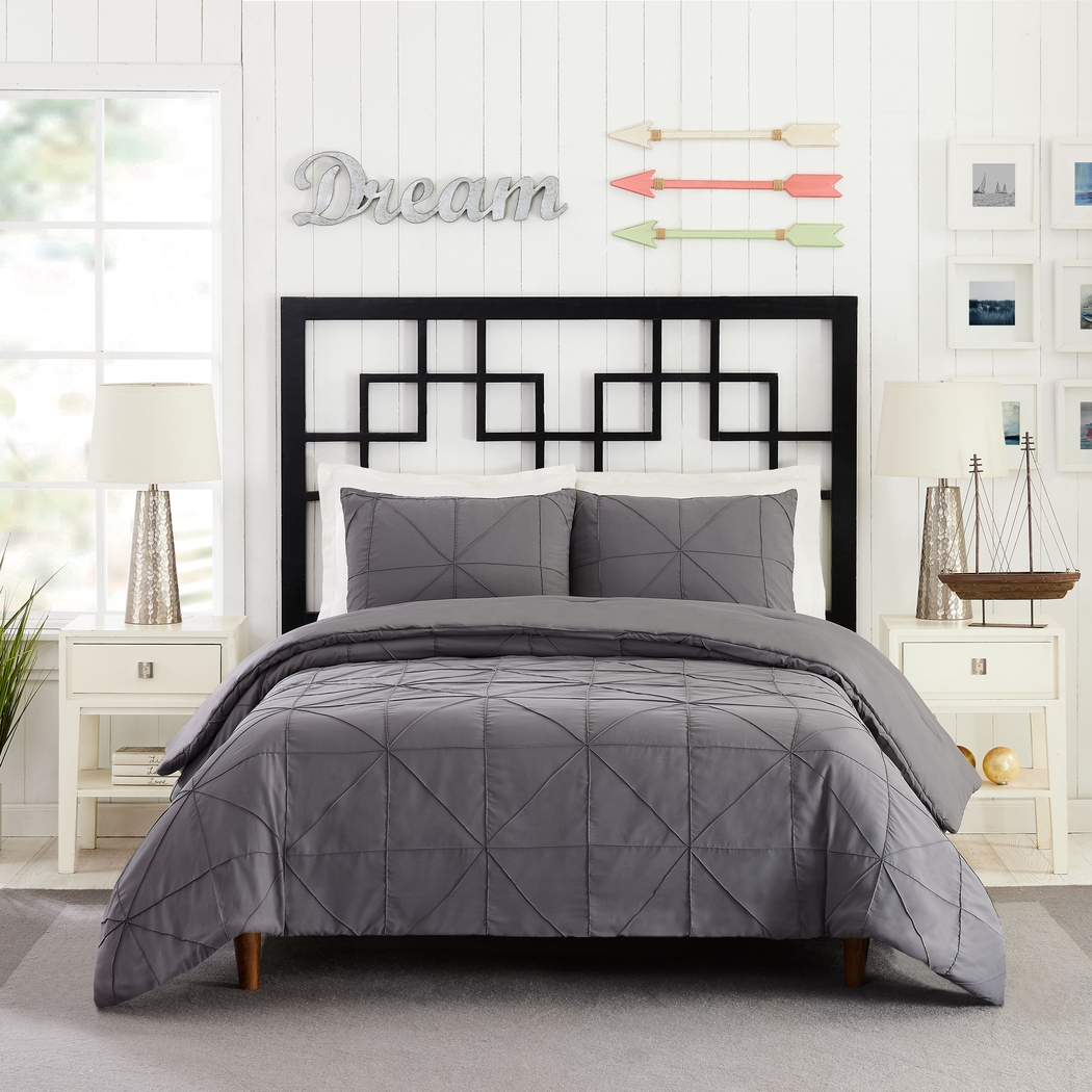 Tennystone Dark Gray King 3 Pc Comforter Set - Thumbnail - Image 1