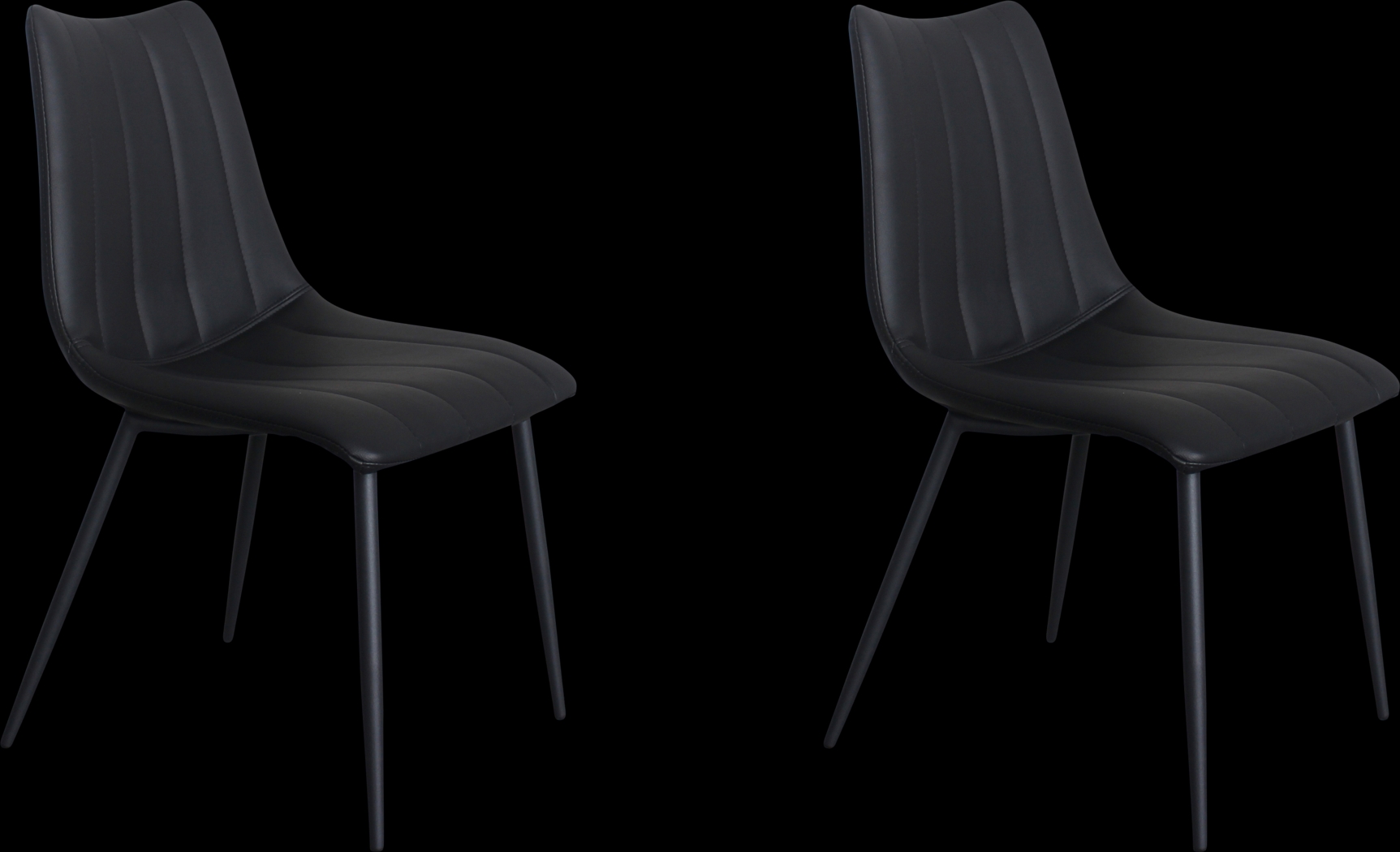 Tenton Black Side Chair, Set of 2 - Thumbnail - Image 1