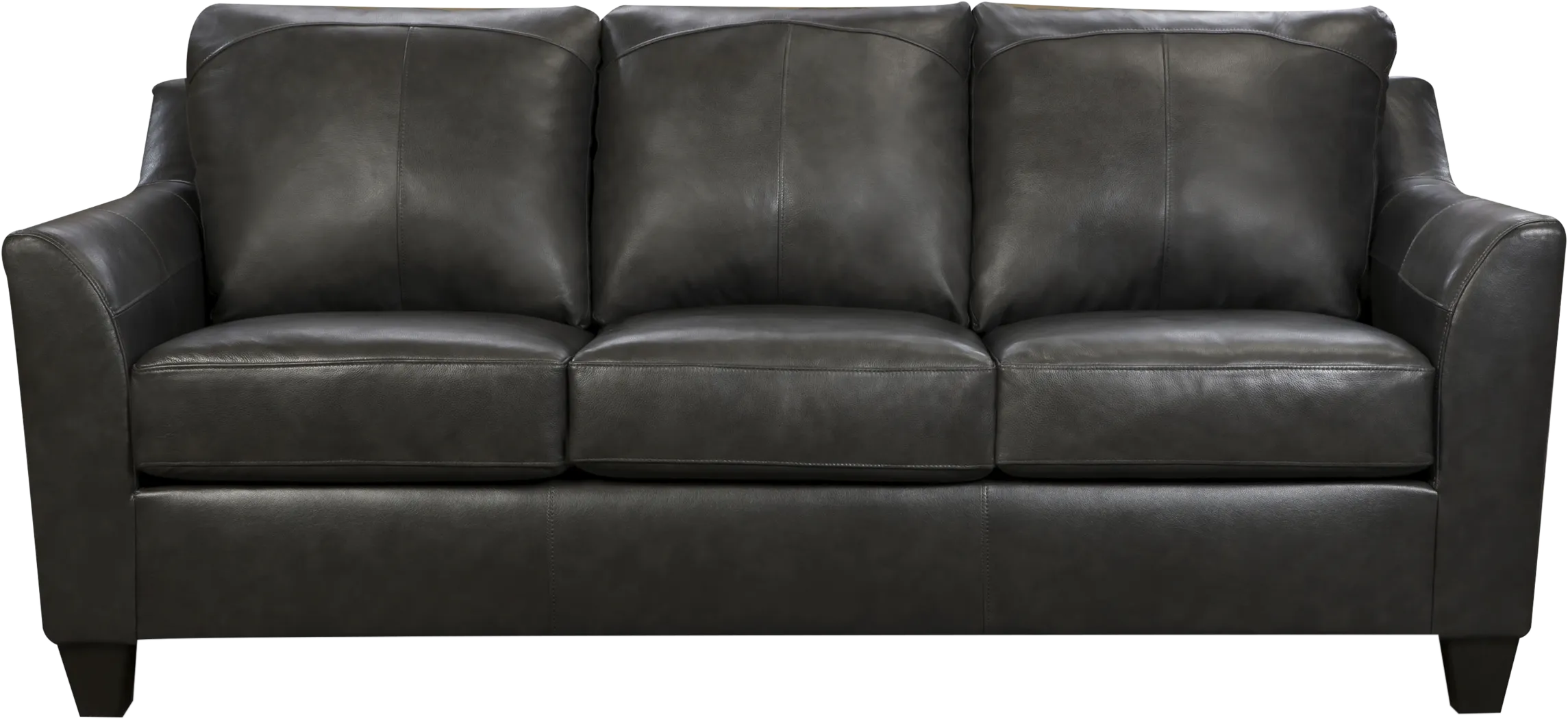 Teramo Ash Gray Leather Sofa - Thumbnail - Image 1