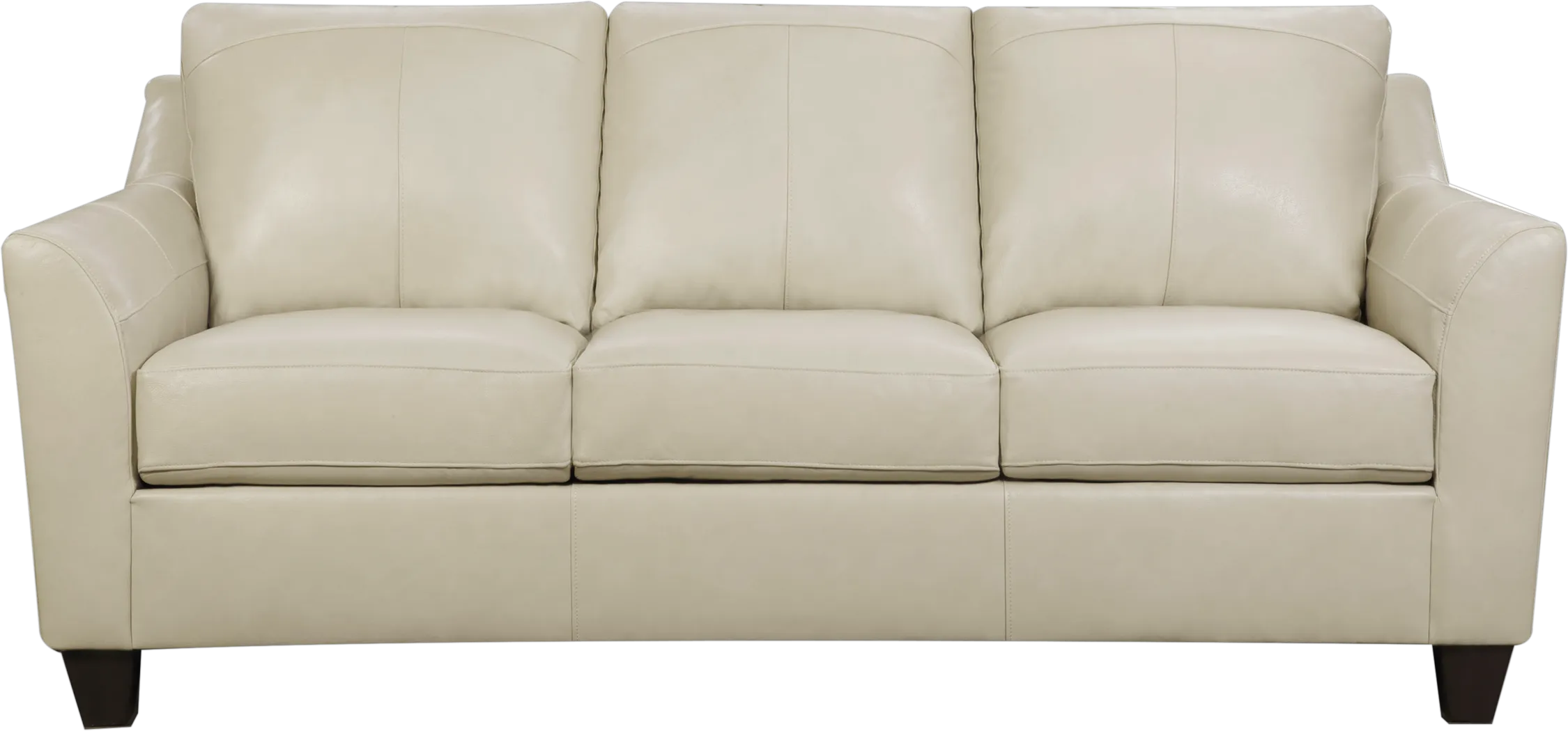 Teramo Cream Leather Sofa - Thumbnail - Image 1