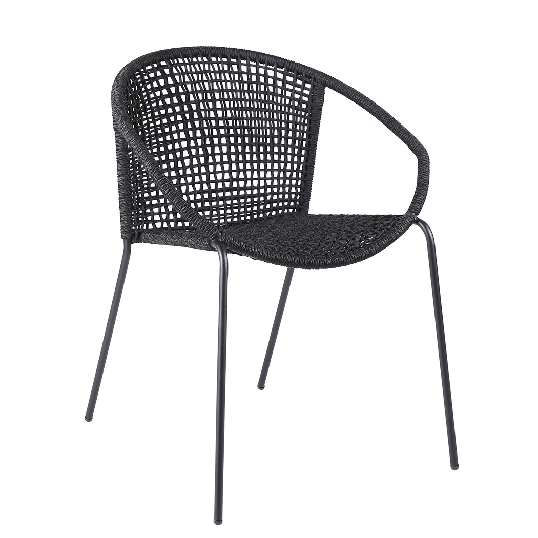 Terela Black Outdoor Arm Chair, Set of 2 - Thumbnail - Image 2