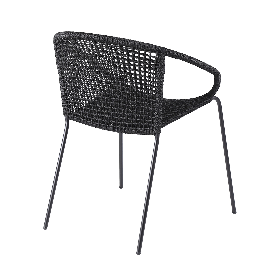 Terela Black Outdoor Arm Chair, Set of 2 - Thumbnail - Image 3