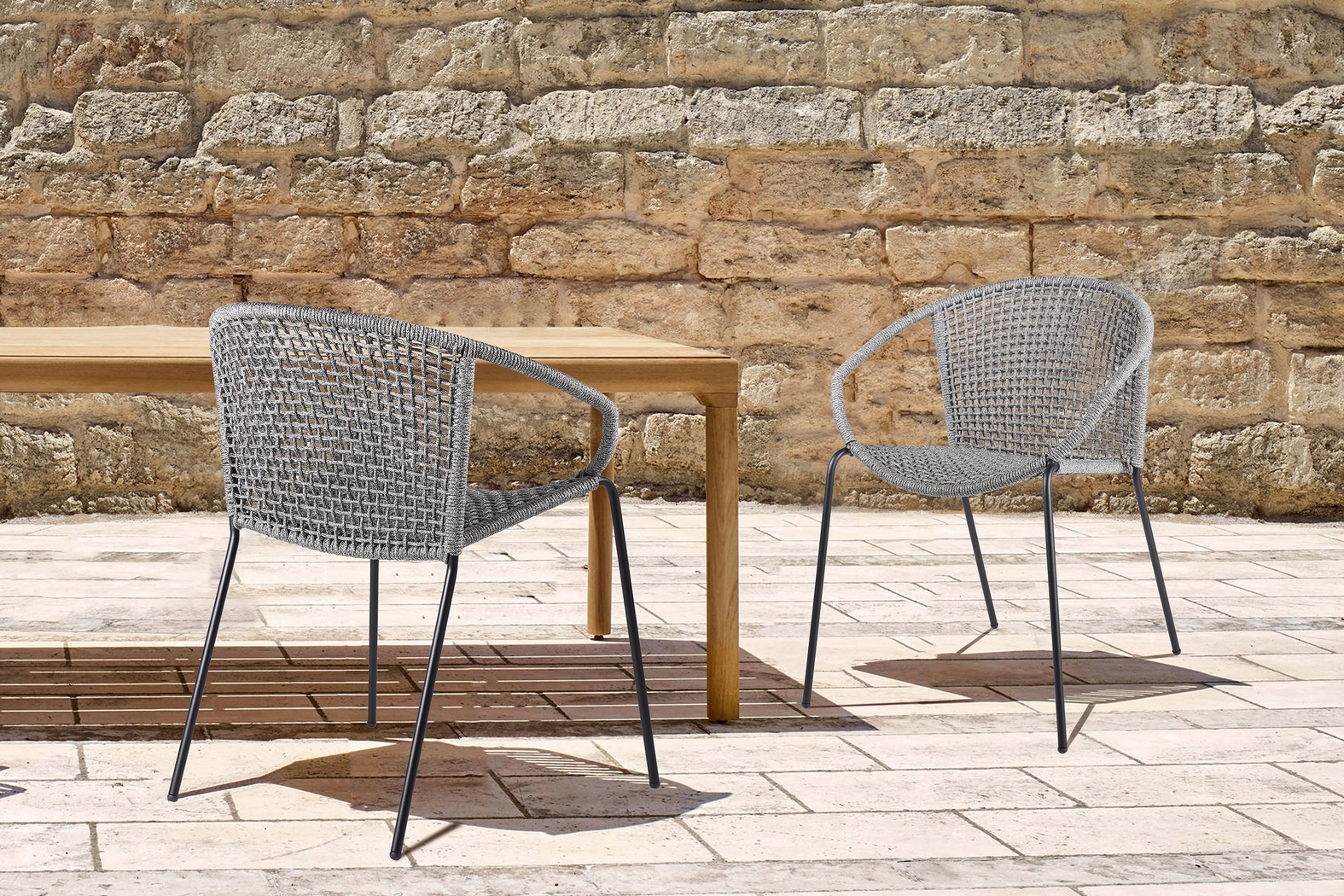 Terela Gray Outdoor Arm Chair, Set of 2 - Thumbnail - Image 8