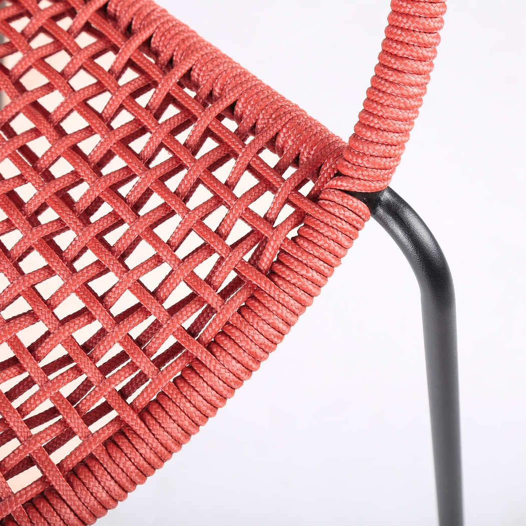 Terela Red Outdoor Arm Chair, Set of 2 - Thumbnail - Image 7