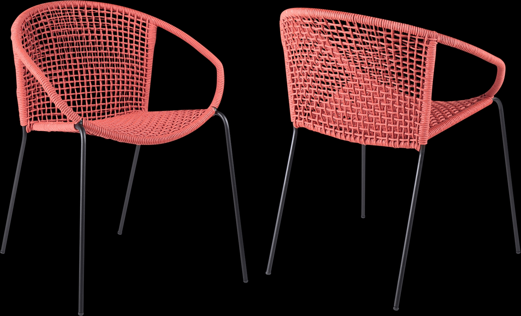 Terela Red Outdoor Arm Chair, Set of 2 - Thumbnail - Image 1