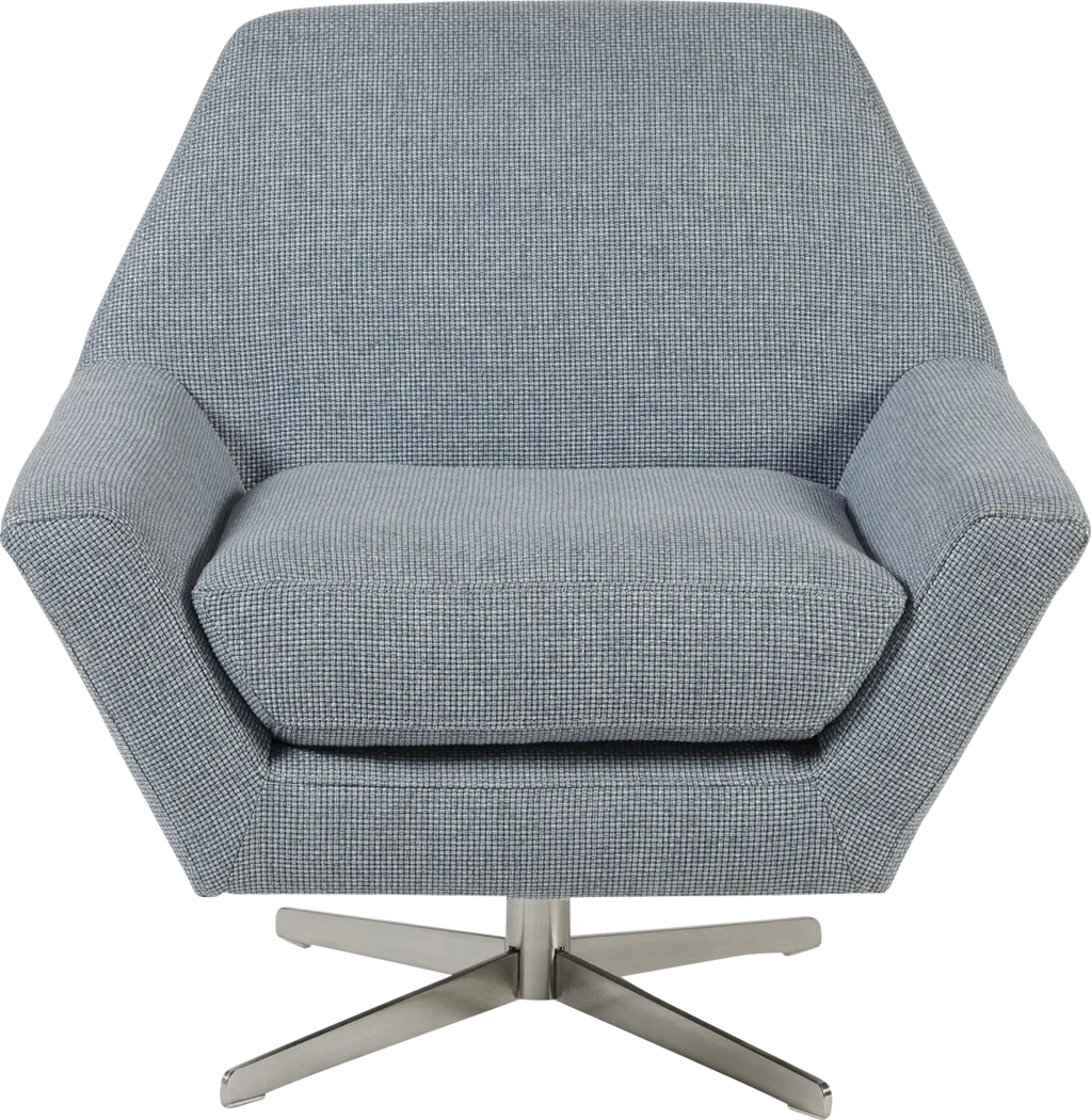 Teresina Blue Accent Swivel Chair - Thumbnail - Image 2