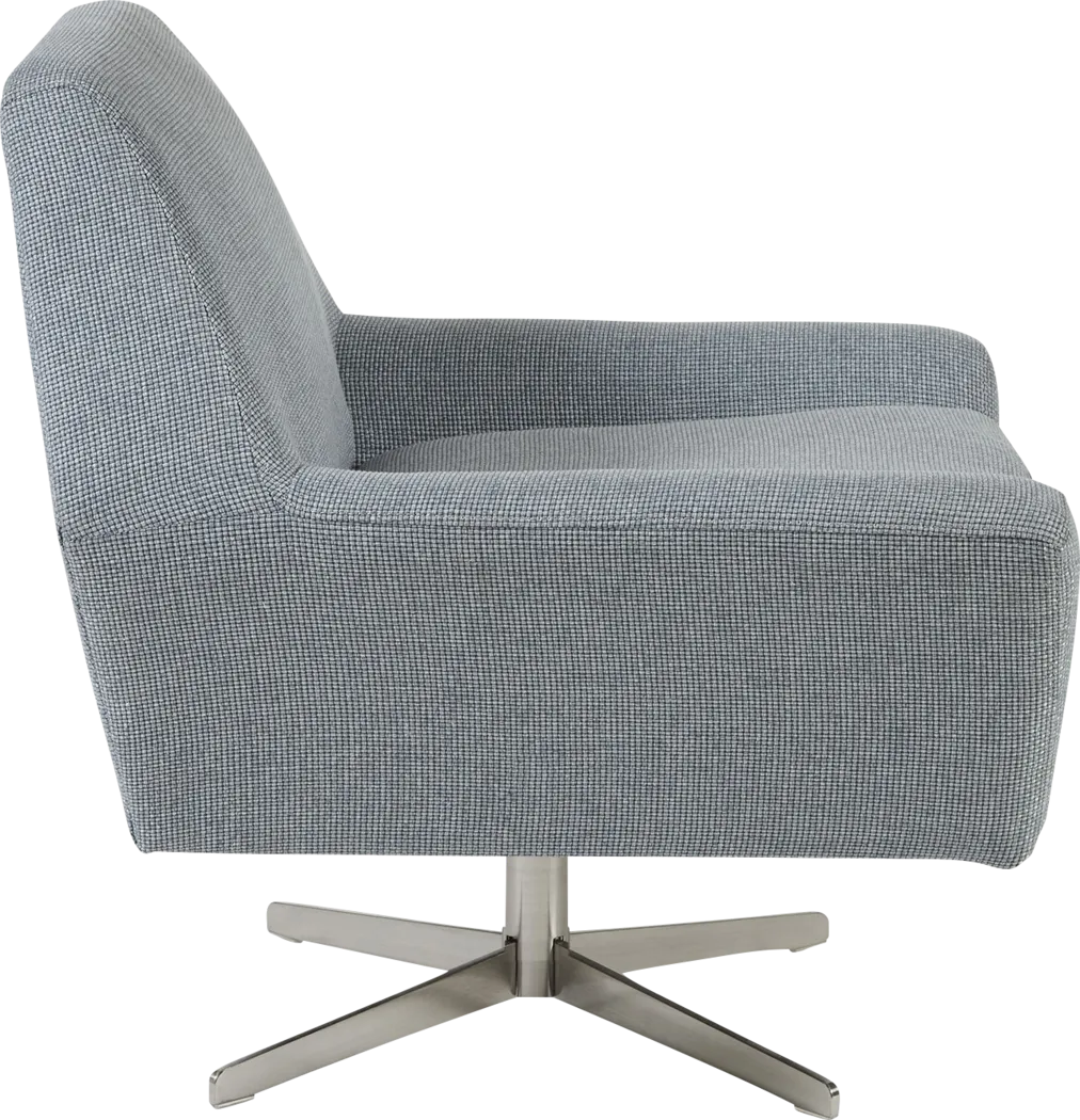 Teresina Blue Accent Swivel Chair - Thumbnail - Image 3