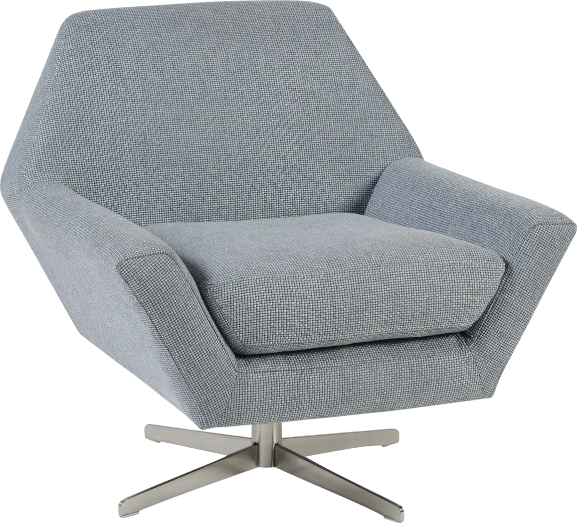 Teresina Blue Accent Swivel Chair - Thumbnail - Image 1