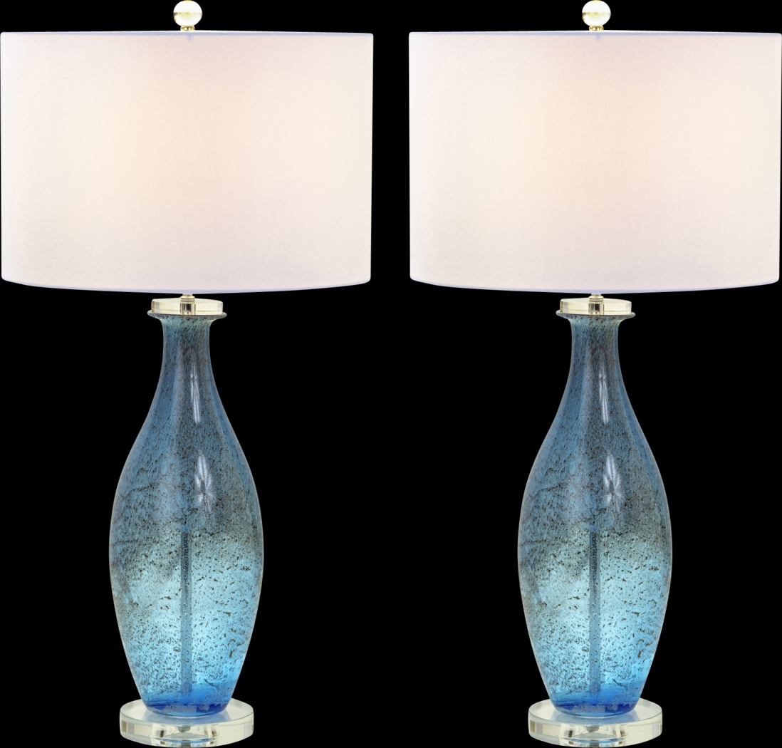 Terra Lake Blue Table Lamps, Set of 2 - Thumbnail - Image 1