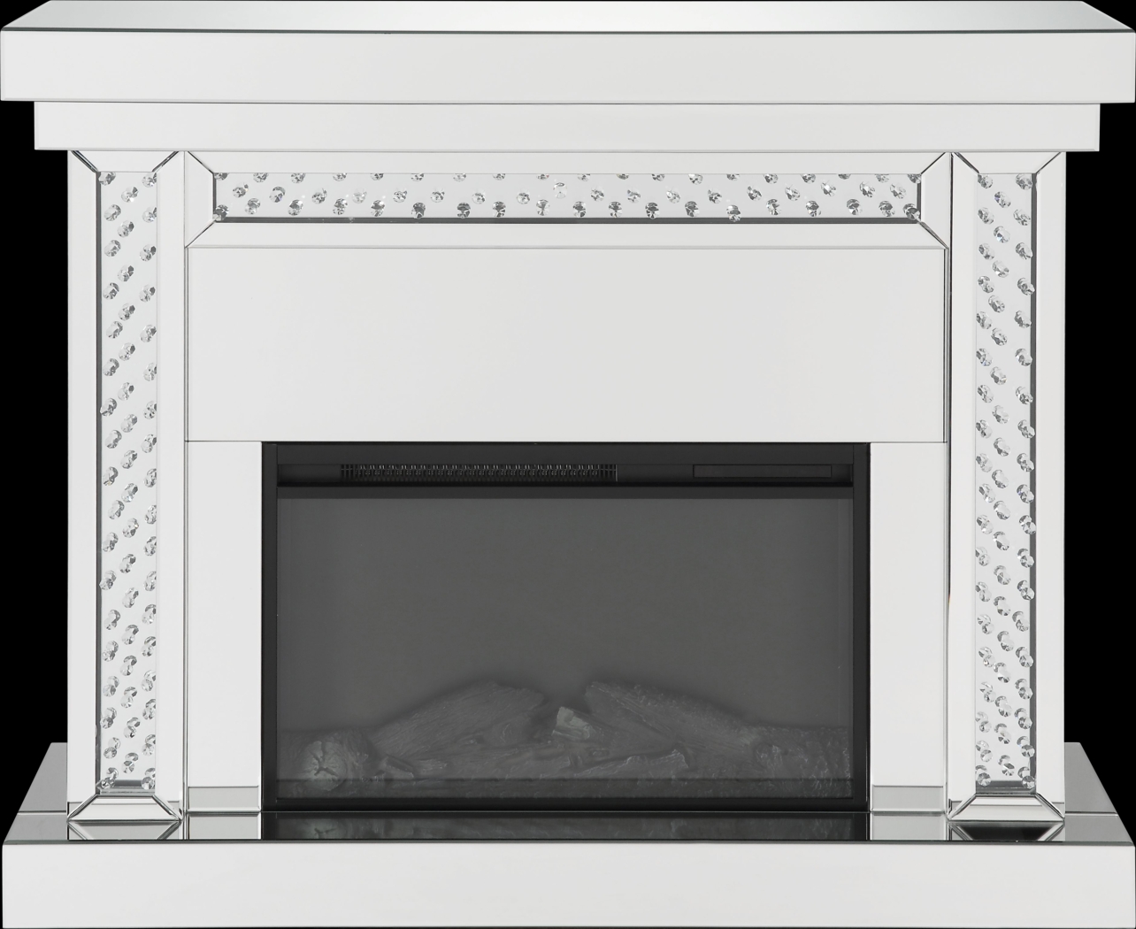 Terracewood Silver 47 in. Console, With Electric Fireplace - Thumbnail - Image 1