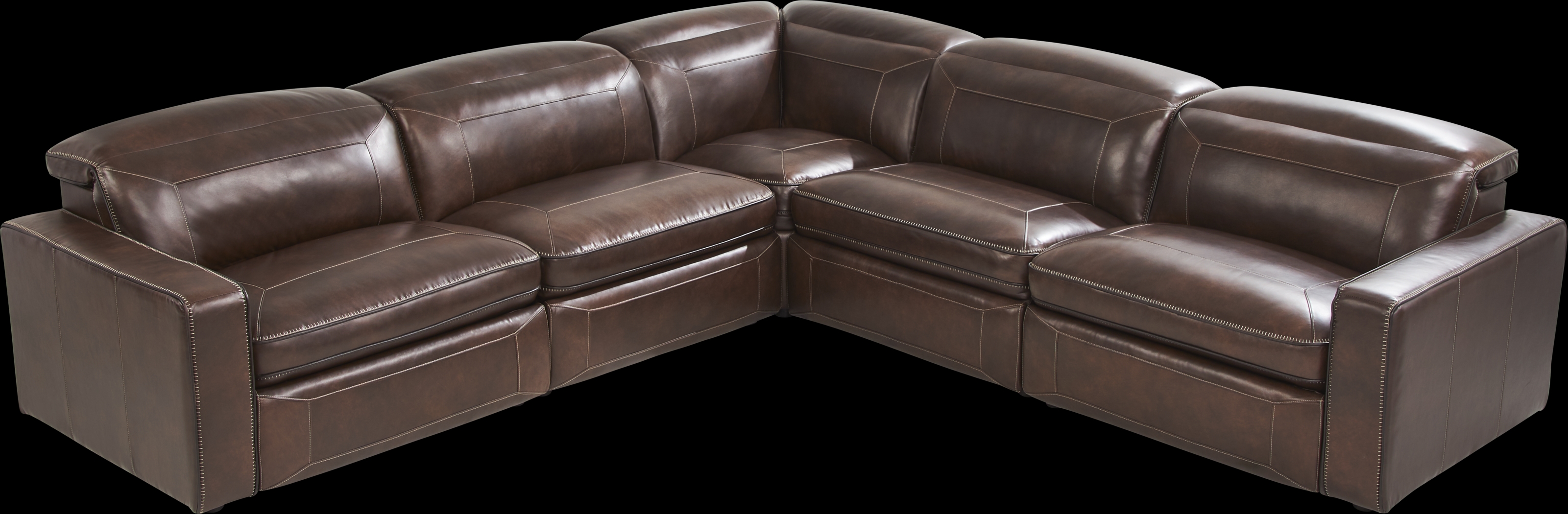 Terralinia Brown Leather 8 Pc Dual Power Reclining Sectional Living Room - Thumbnail - Image 3