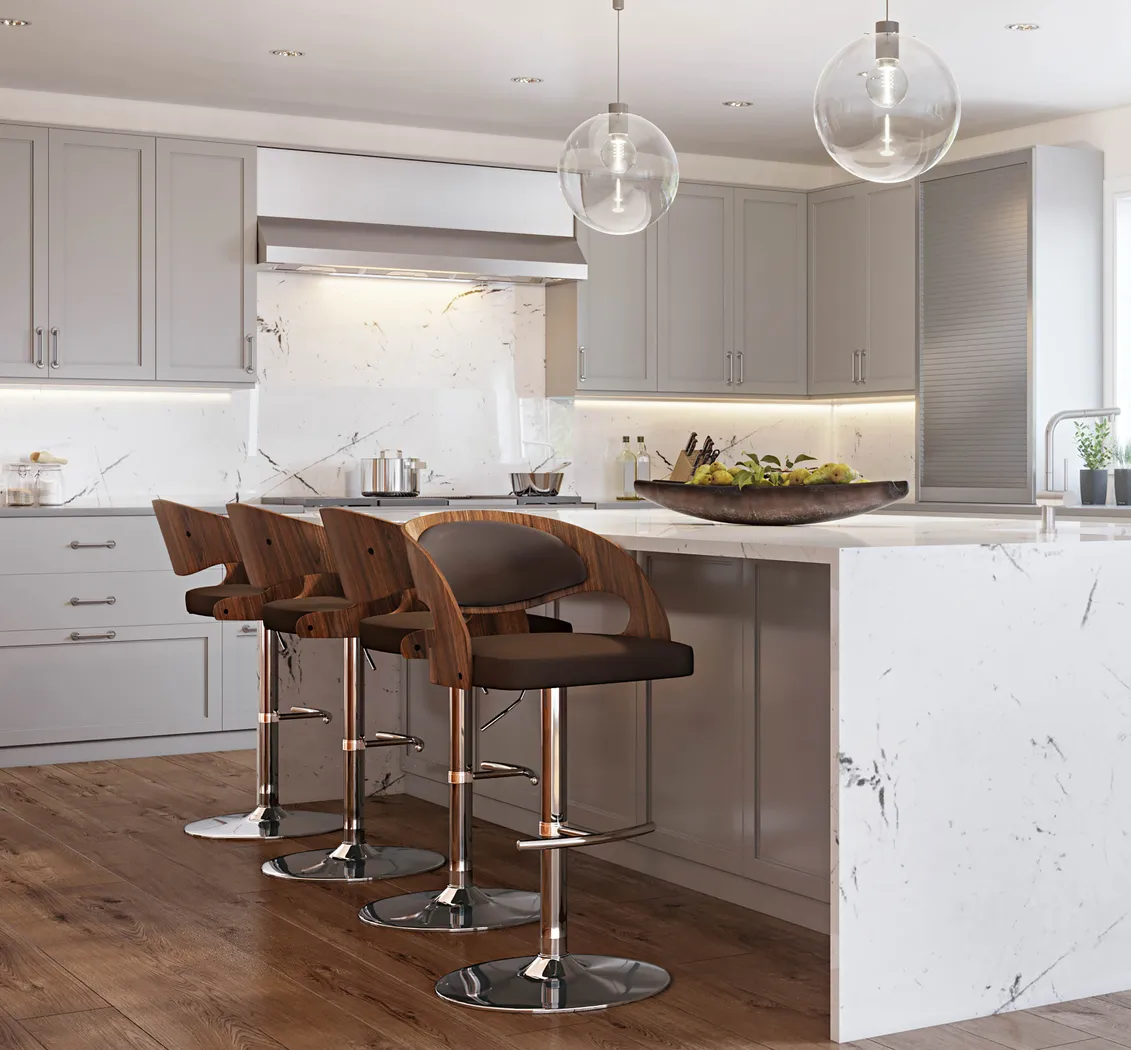 Tescord Brown Adjustable Barstool, Set of 2 - Thumbnail - Image 2