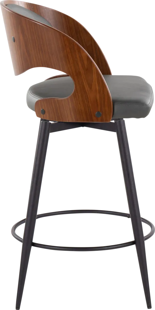 Tescord II Charcoal Swivel Counter Height Stool, Set of 2 - Thumbnail - Image 7