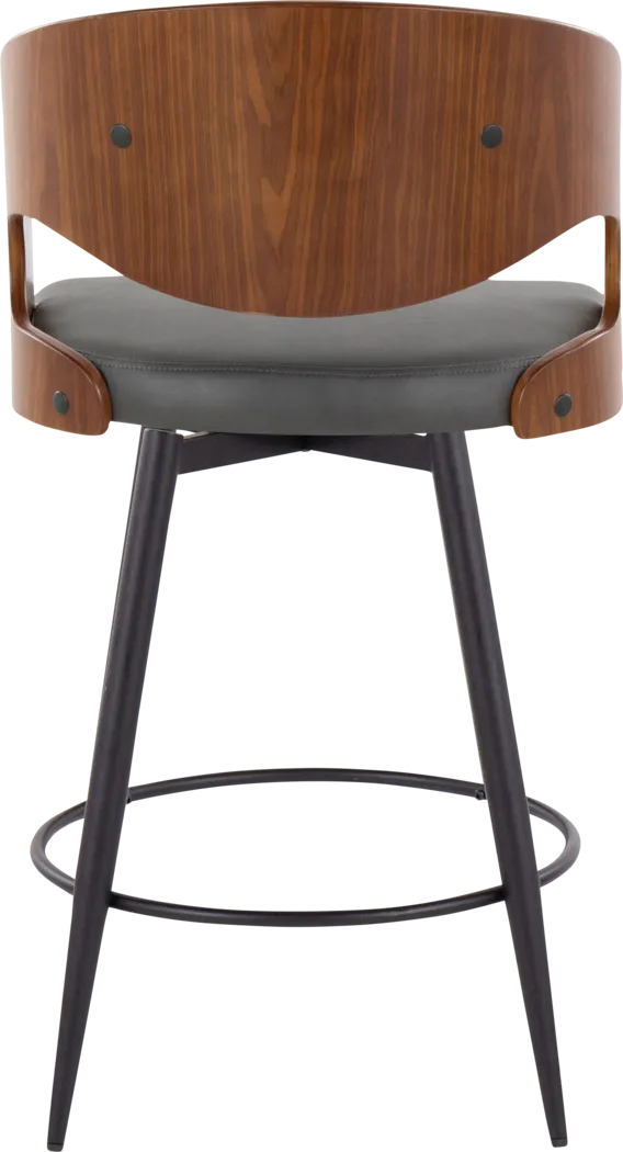 Tescord II Charcoal Swivel Counter Height Stool, Set of 2 - Thumbnail - Image 9