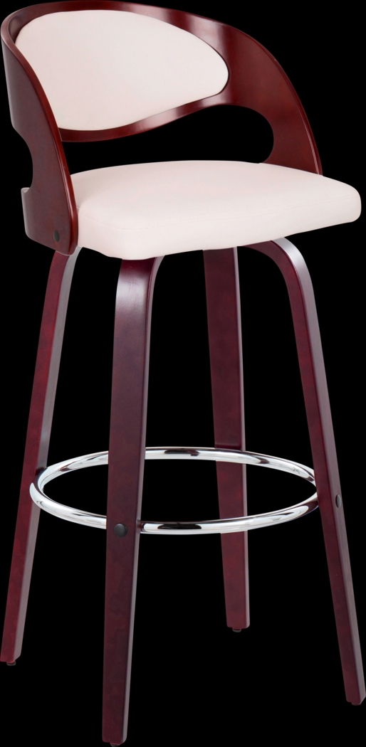 Tescord II White Swivel Barstool, Set of 2 - Thumbnail - Image 3